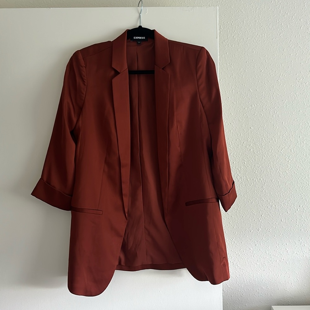 Express burnt orange boyfriend blazer